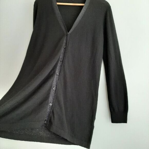 MARC AUREL \ V-Neck Button Down Fine Knit Long Cardigan Black Sz M | Eu 40 - Picture 8 of 13